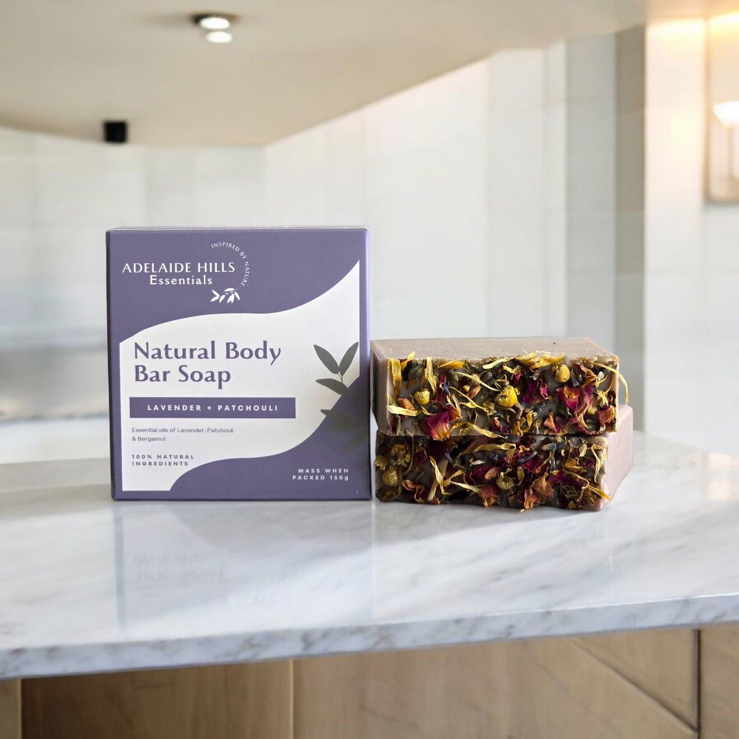 Natural Body Bar Soap - Lavender & Patchouli - Adelaide Hills Essentials