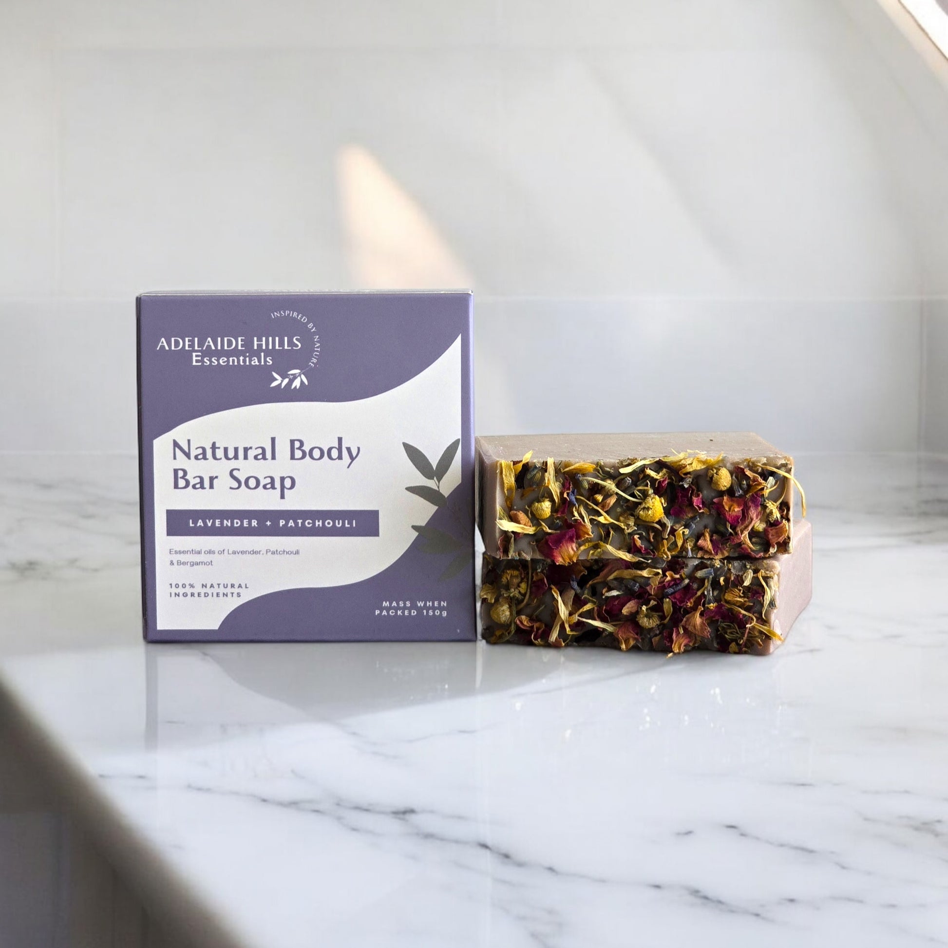 Natural Body Bar Soap - Lavender & Patchouli - Adelaide Hills Essentials