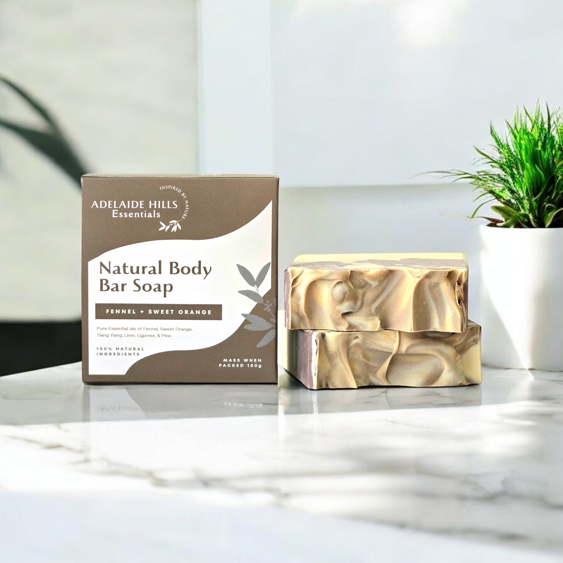 Natural Body Bar Soap - Fennel & Sweet Orange - Adelaide Hills Essentials