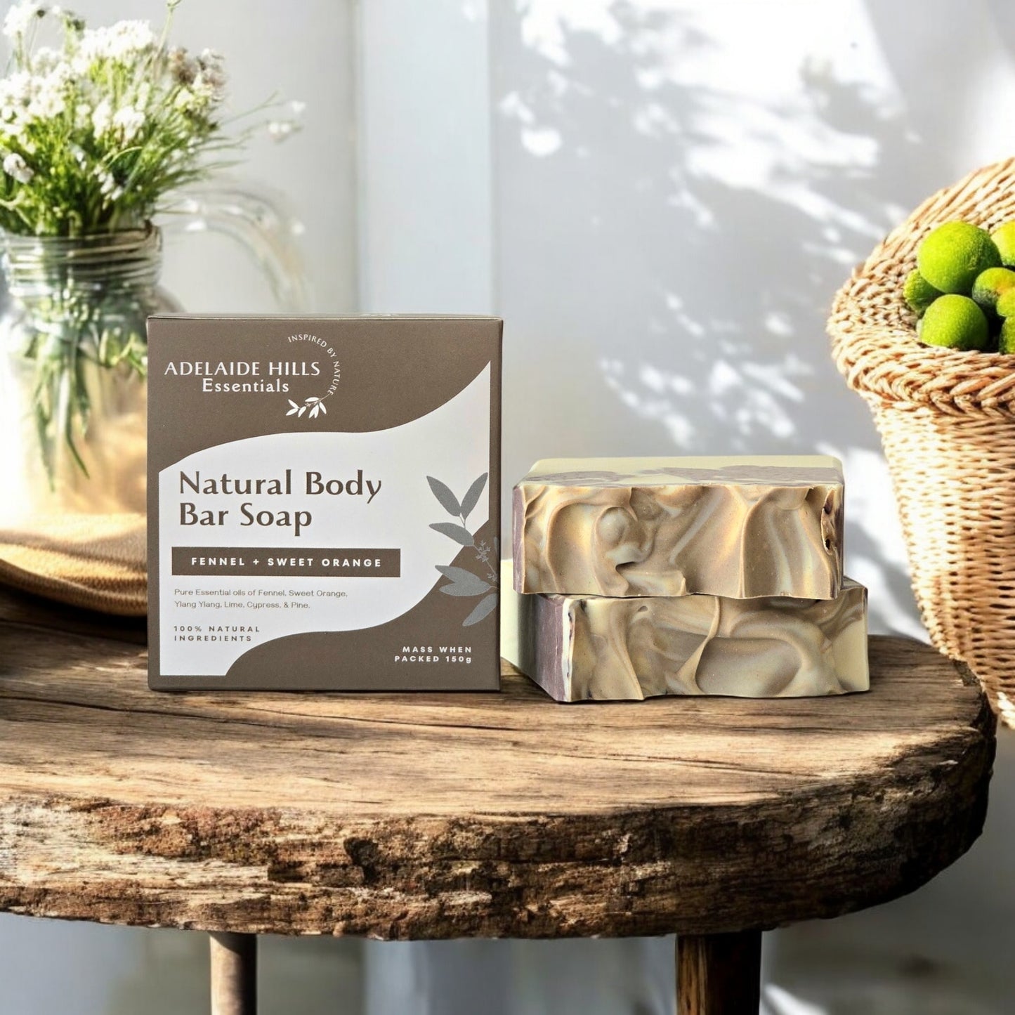 Natural Body Bar Soap - Fennel & Sweet Orange - Adelaide Hills Essentials