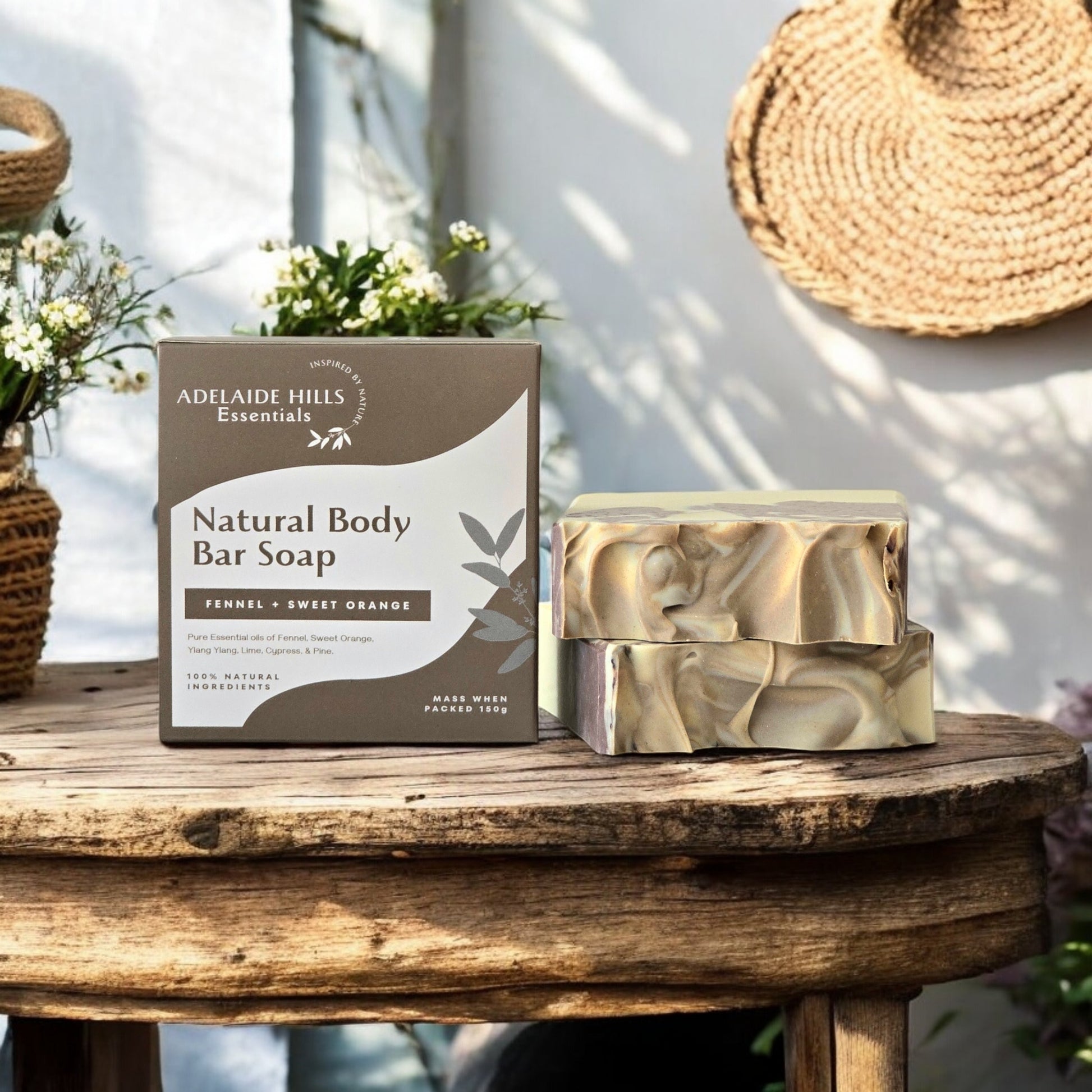 Natural Body Bar Soap - Fennel & Sweet Orange - Adelaide Hills Essentials