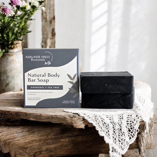 Natural Body Bar Soap - Charcoal & Tea Tree - Adelaide Hills Essentials