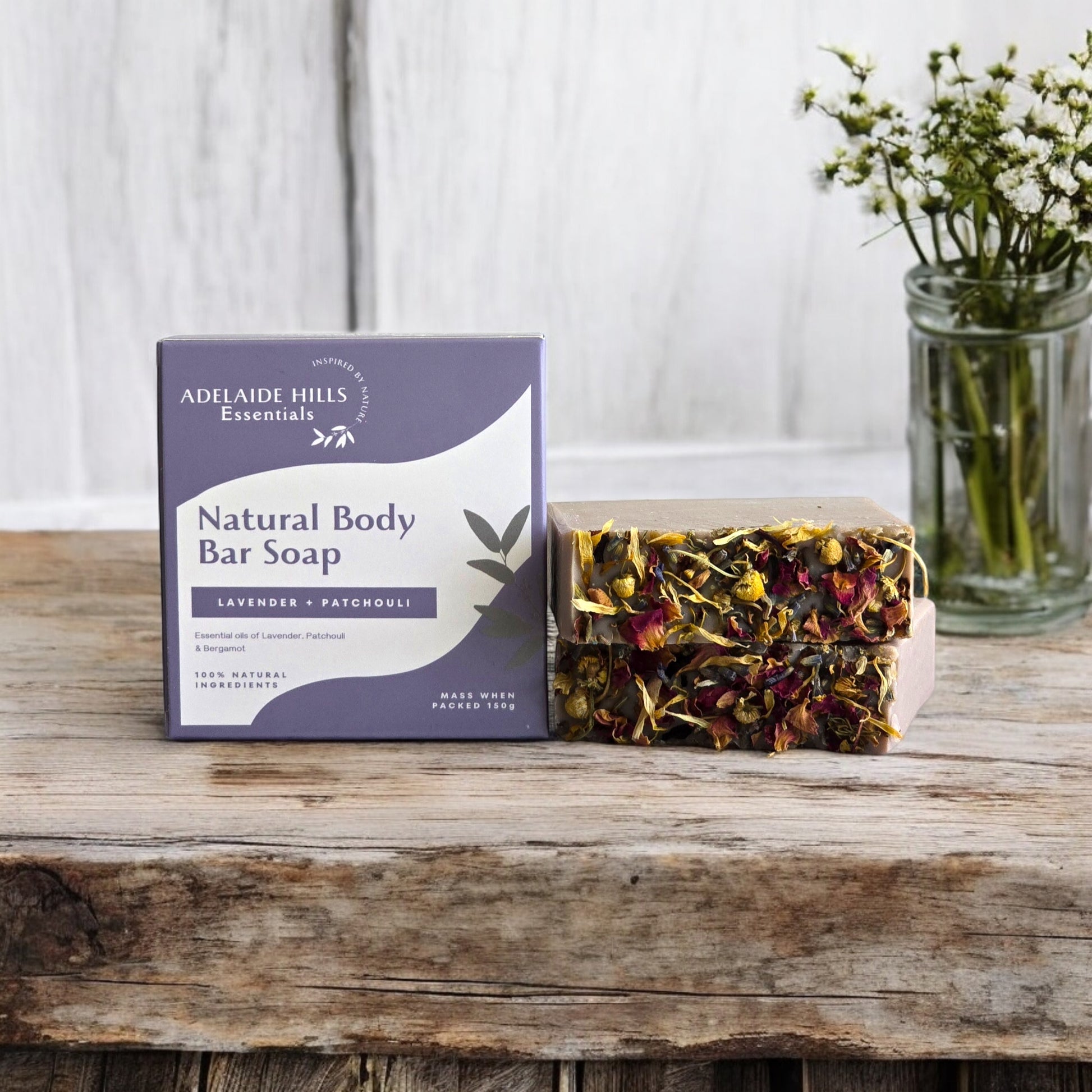 Natural Body Bar Soap - Lavender & Patchouli - Adelaide Hills Essentials