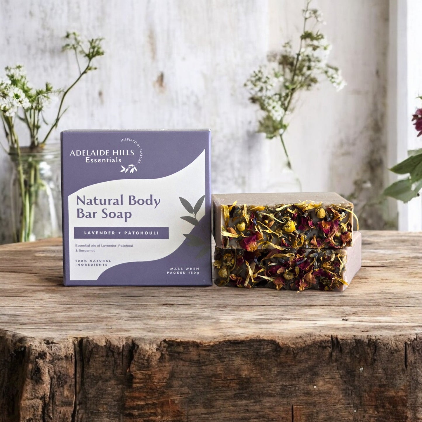 Natural Body Bar Soap - Lavender & Patchouli - Adelaide Hills Essentials