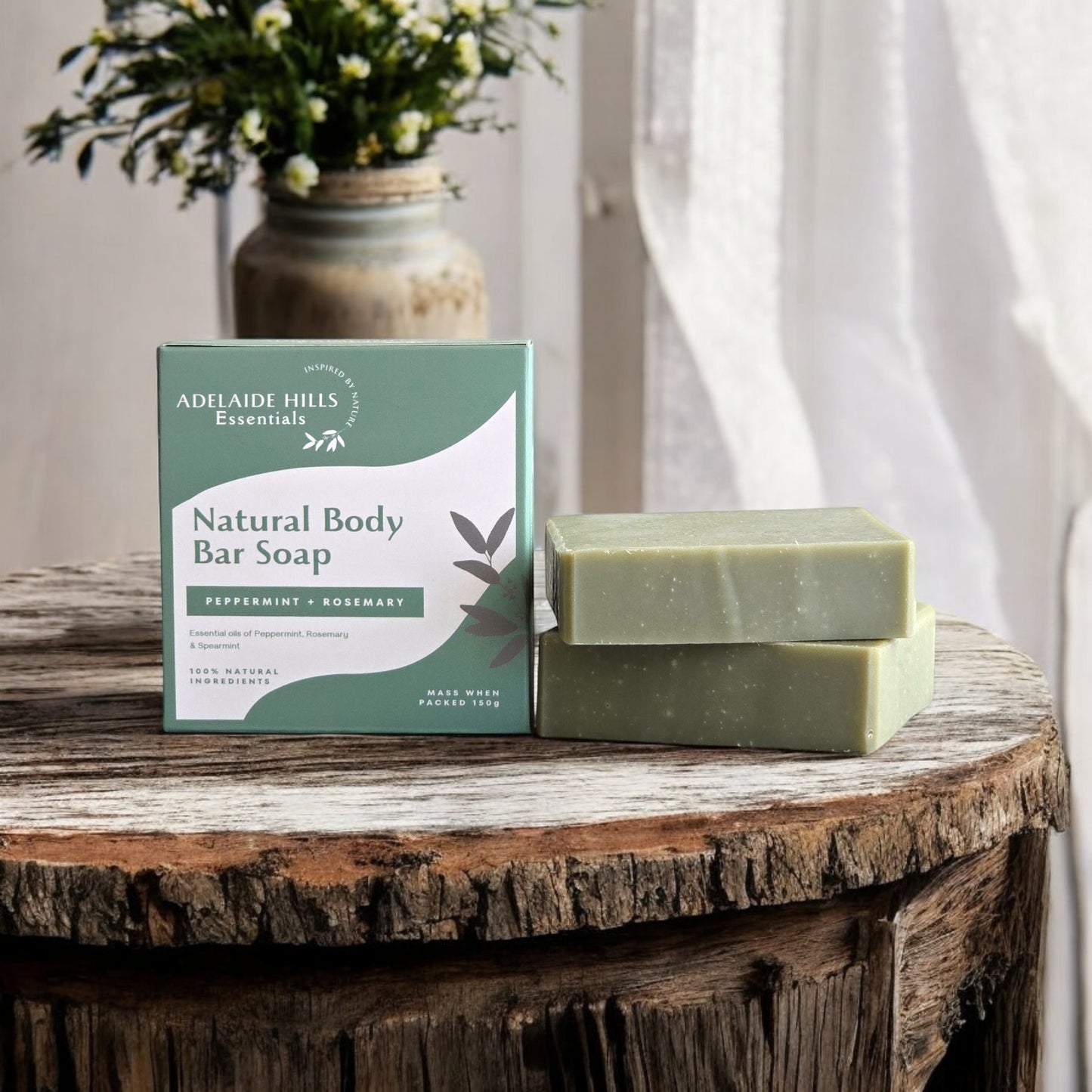 Natural Body Bar Soap - Peppermint & Rosemary - Adelaide Hills Essentials