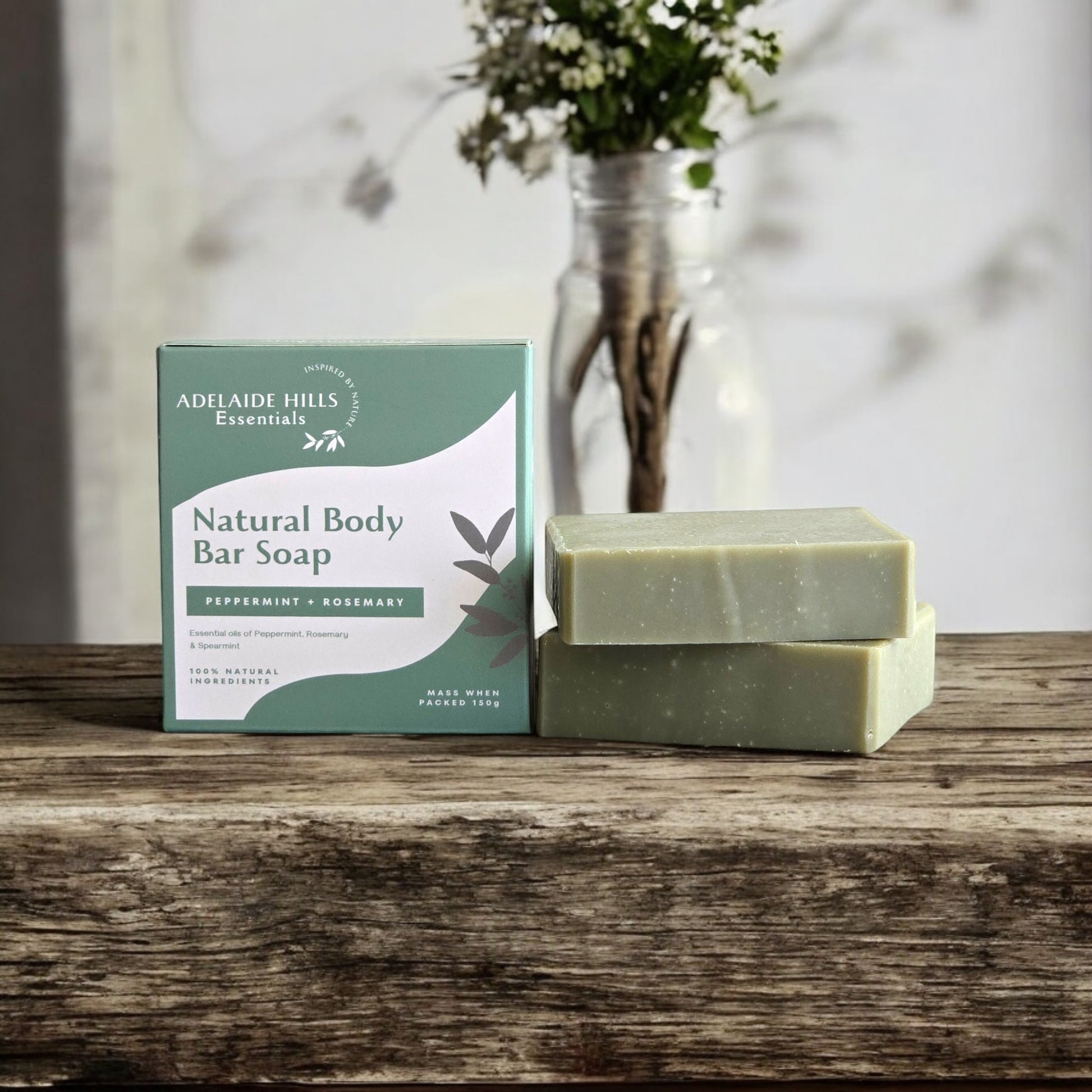 Natural Body Bar Soap - Peppermint & Rosemary - Adelaide Hills Essentials